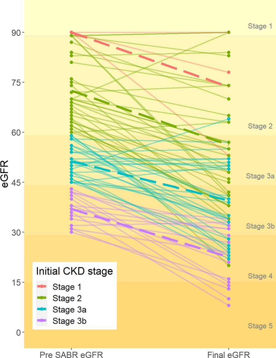 Low rate of severe-end-stage kidney disease after SABR for localised primary kidney cancer