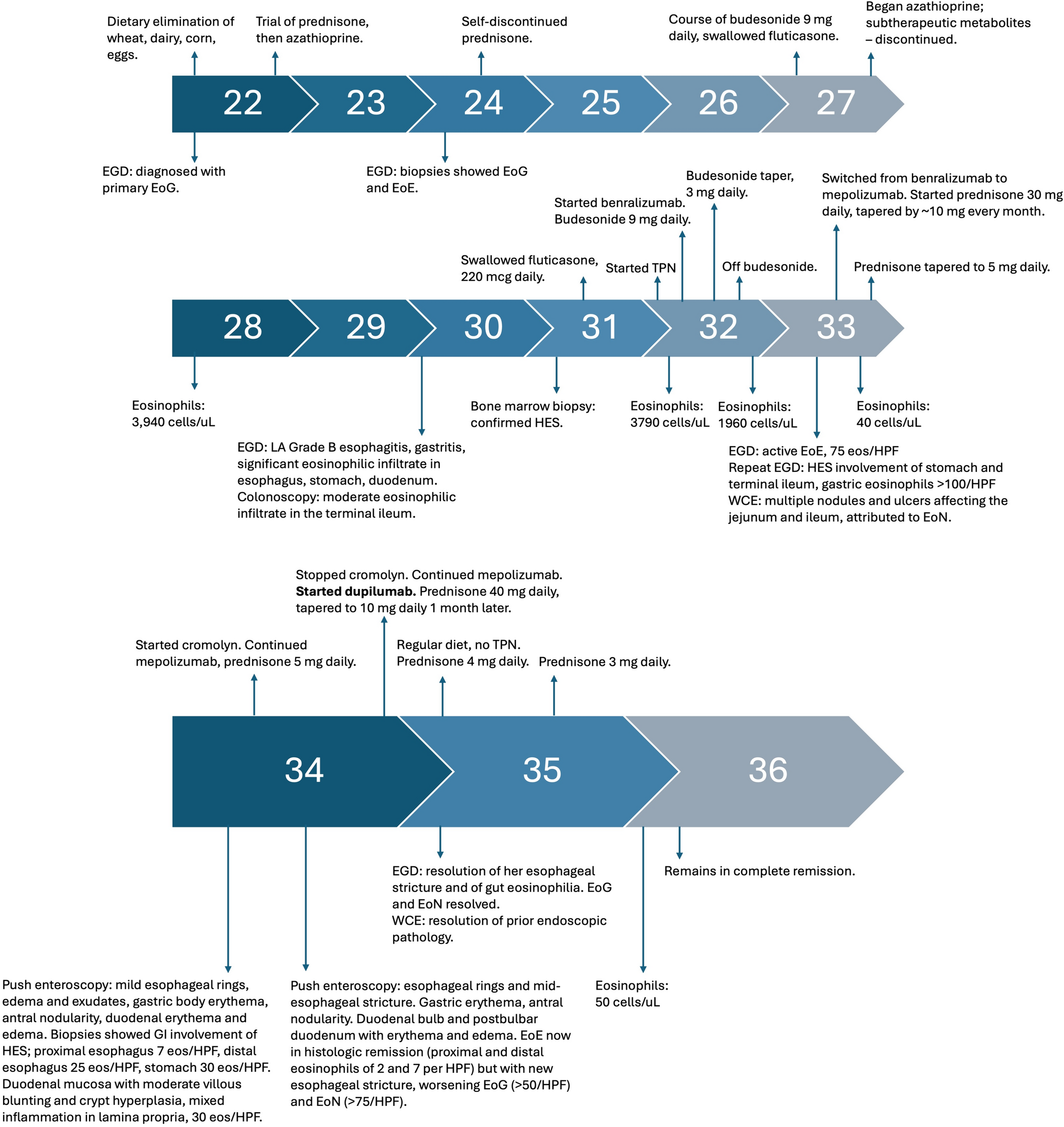 Successful novel use of dupilumab for gastrointestinal involvement of idiopathic hypereosinophilic syndrome: case report and review of the literature