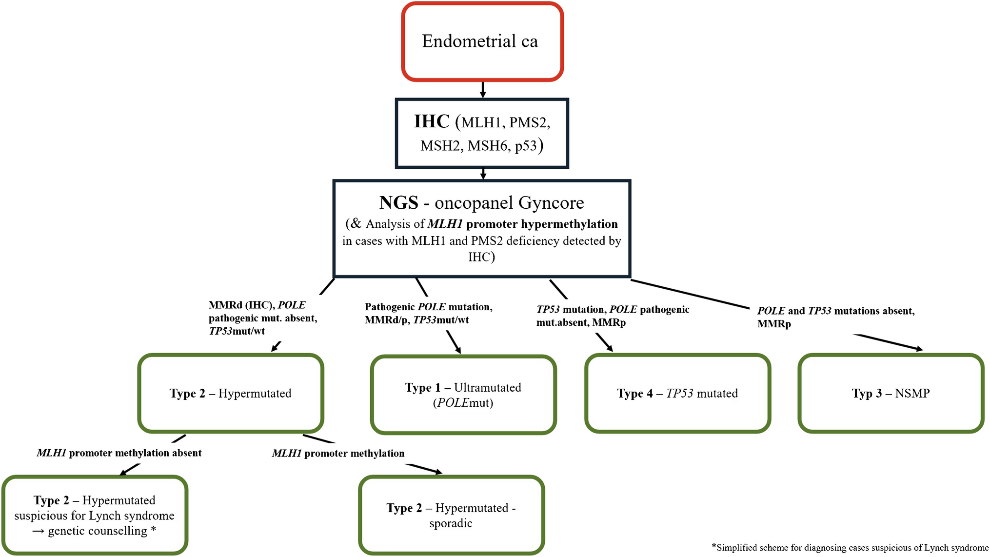 Next-generation sequencing in the molecular classification of endometrial carcinomas: Experience with 270 cases suggesting a potentially more aggressive clinical behavior of multiple classifier endometrial carcinomas