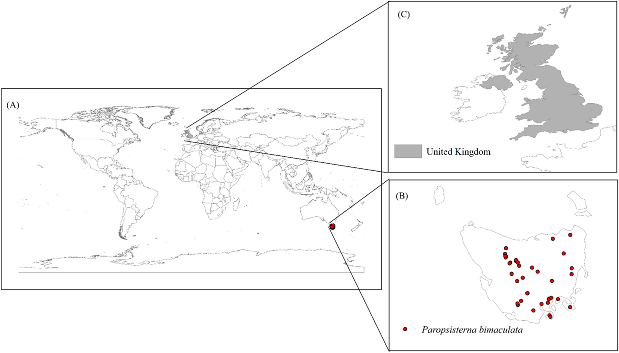 Risk Analysis for Invasion of the Forest Pest Paropsisterna bimaculata Present in Tasmania to Areas of the World