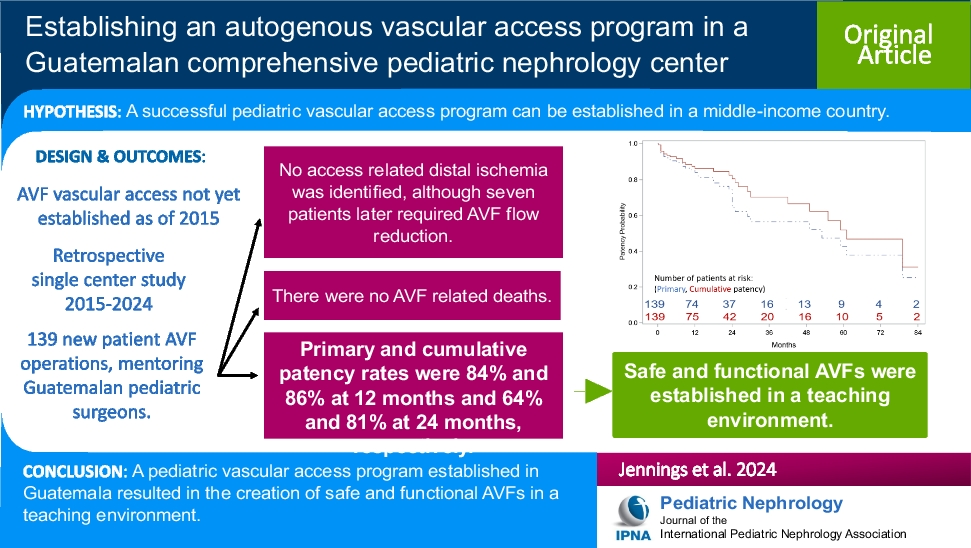 Establishing an autogenous vascular access program in a Guatemalan comprehensive pediatric nephrology center