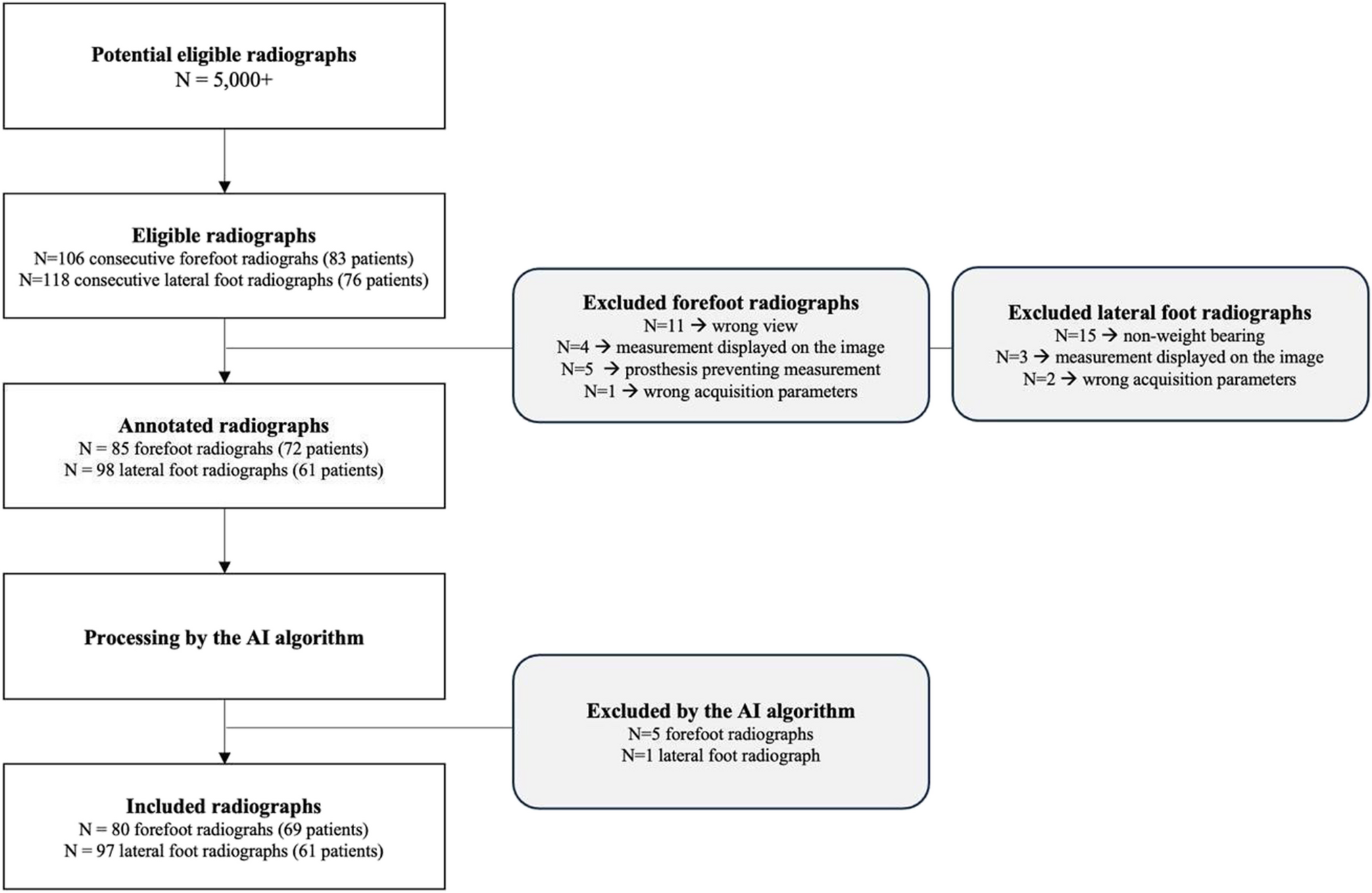 Automated weight-bearing foot measurements using an artificial intelligence–based software