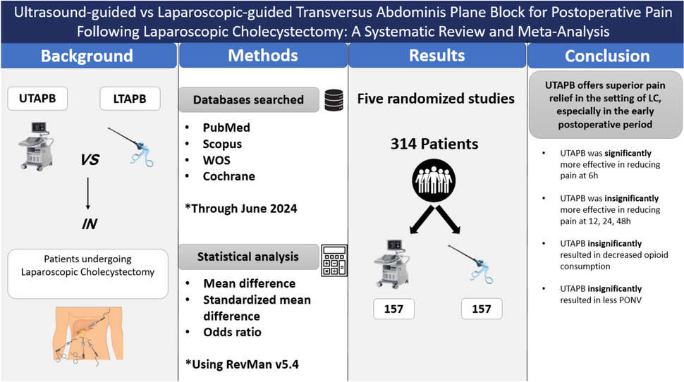 Ultrasound-guided vs. laparoscopic-guided transversus abdominis plane block for postoperative pain following laparoscopic cholecystectomy: a systematic review and meta-analysis