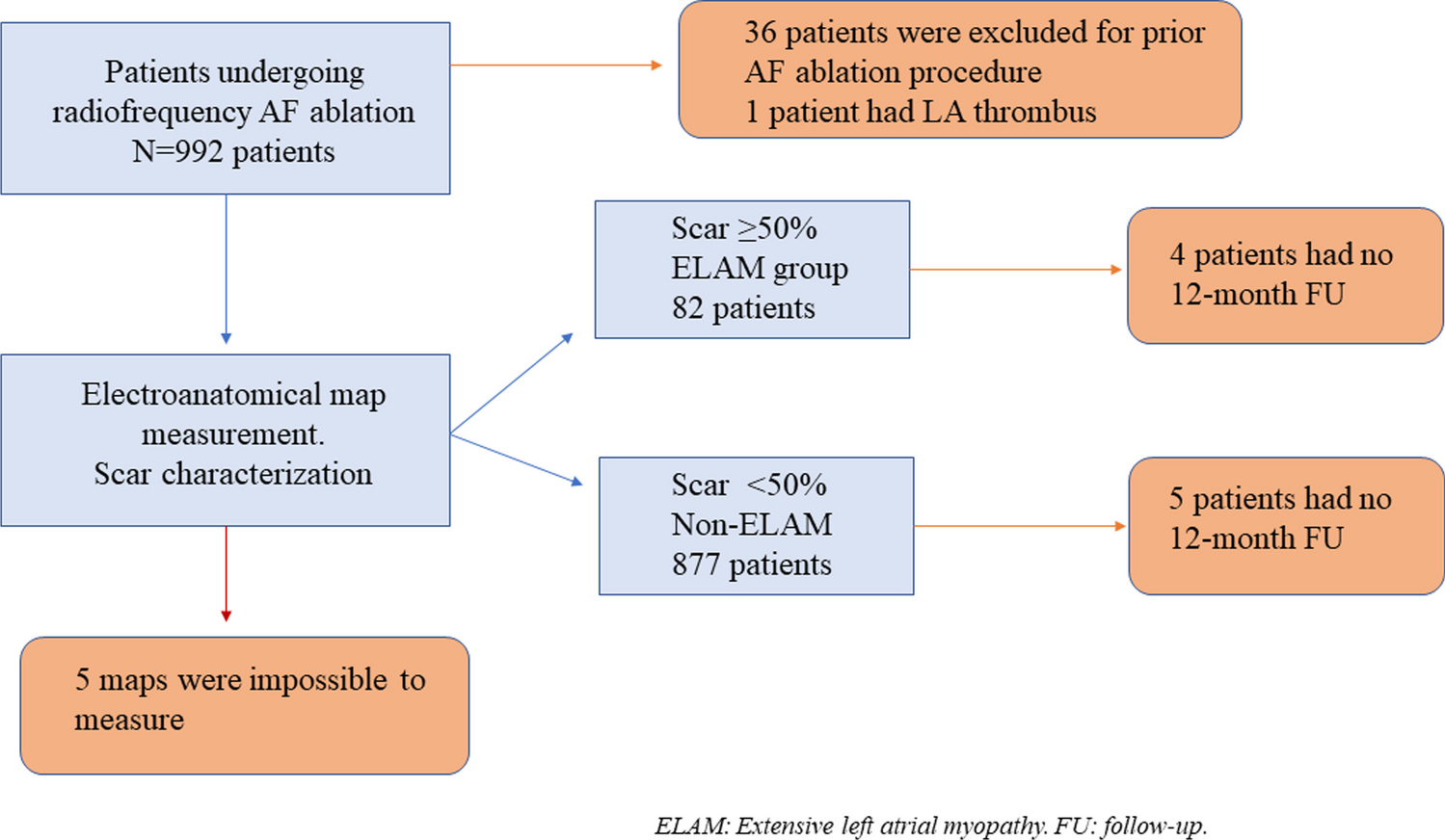 Characterization of patients with extensive left atrial myopathy referred for atrial fibrillation ablation: incidence, predictors, and outcomes
