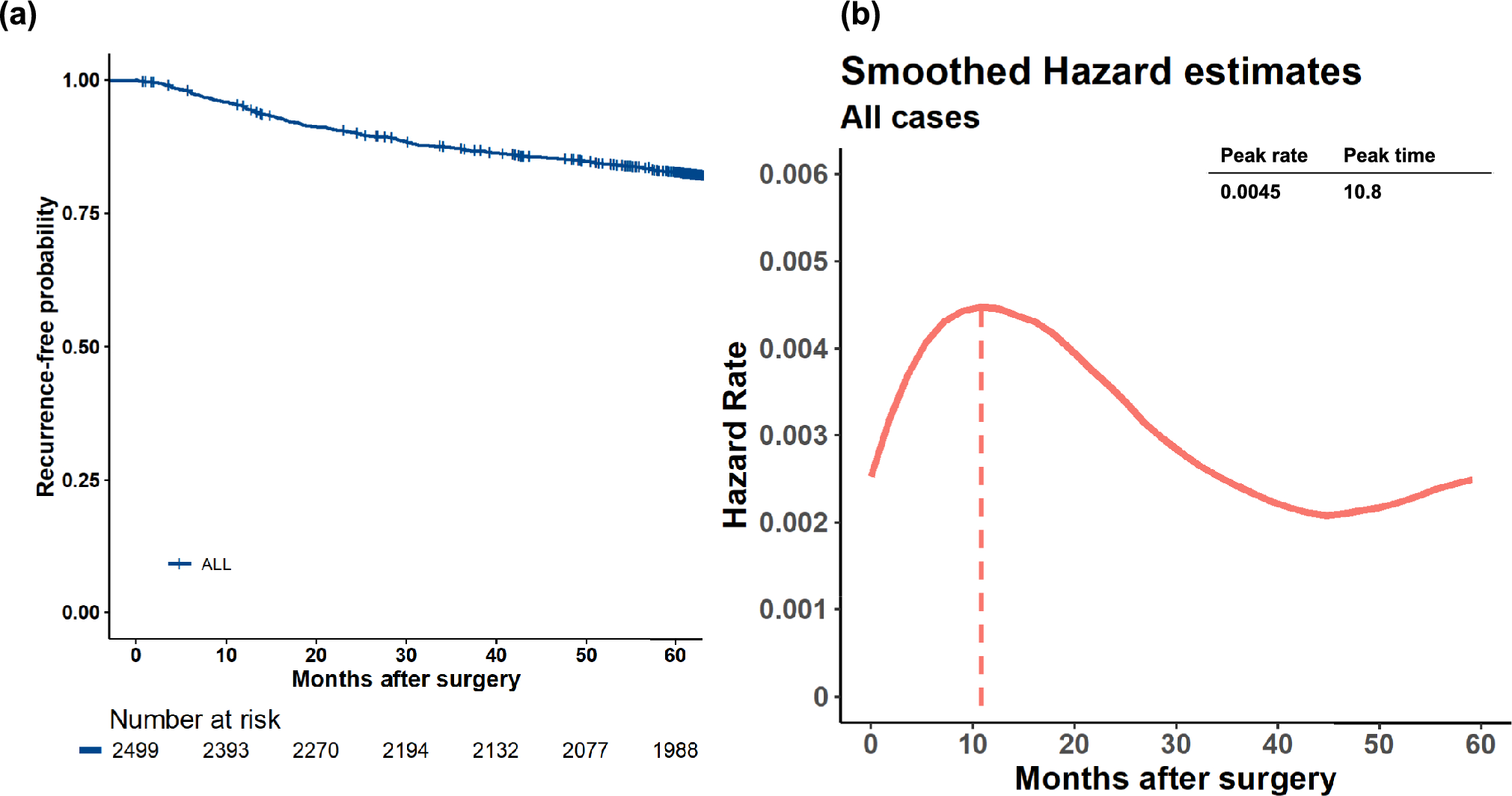 Hazard rates of recurrence for gastric cancer after curative resection: implications for postoperative surveillance