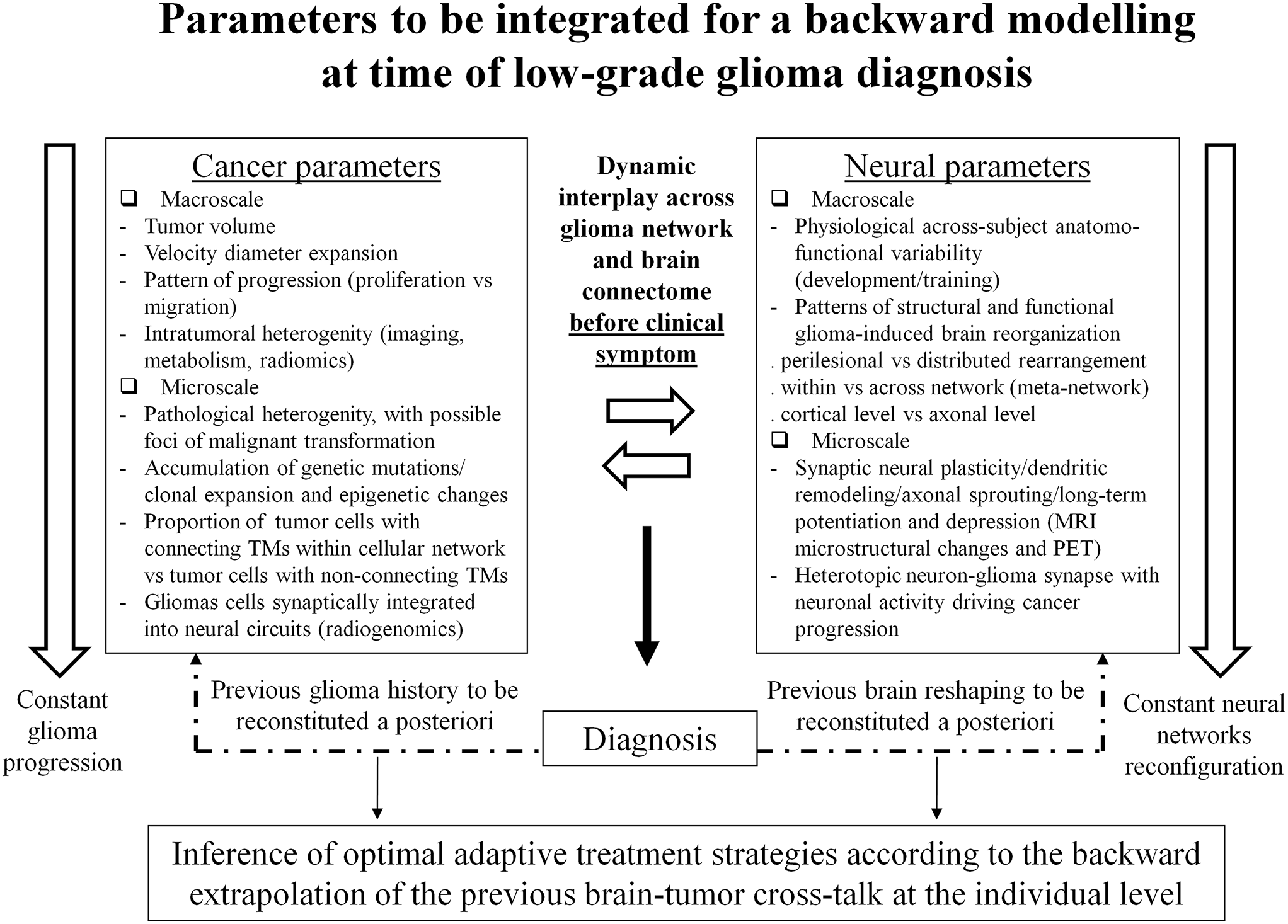 Neuroplasticity in Diffuse Low-grade Gliomas: Backward Modelling of Brain-tumor Interactions Prior to Diagnosis is Needed to Better Predict Recovery after Treatment