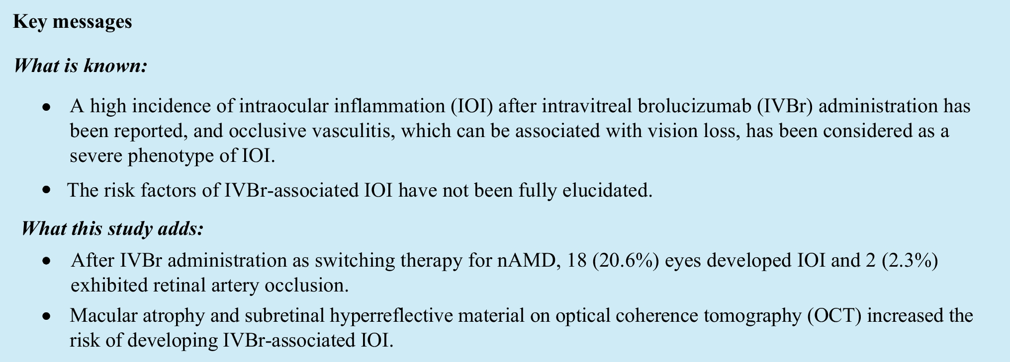 Correction: Clinical features and associated factors of intraocular inflammation following intravitreal brolucizumab as switching therapy for neovascular age‑related macular degeneration