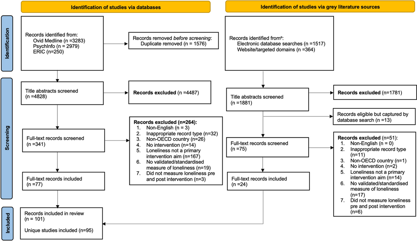 What works to reduce loneliness: a rapid systematic review of 101 interventions