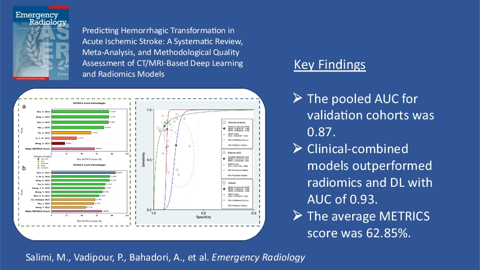 Predicting hemorrhagic transformation in acute ischemic stroke: a systematic review, meta-analysis, and methodological quality assessment of CT/MRI-based deep learning and radiomics models