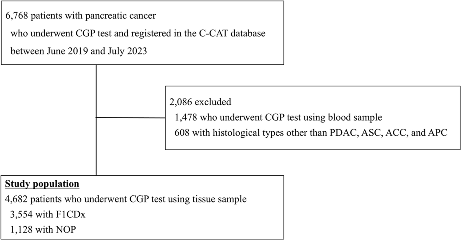 Factors associated with actionable gene aberrations in pancreatic cancer based on the C-CAT database