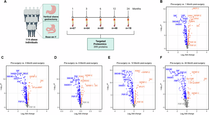 Association between plasma proteomic dynamic changes and metabolic outcomes in patients undergoing bariatric surgery