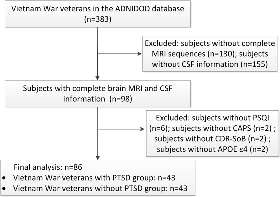 Decreased DTI-APLS correlated with cognitive impairment in veterans with post-traumatic stress disorder