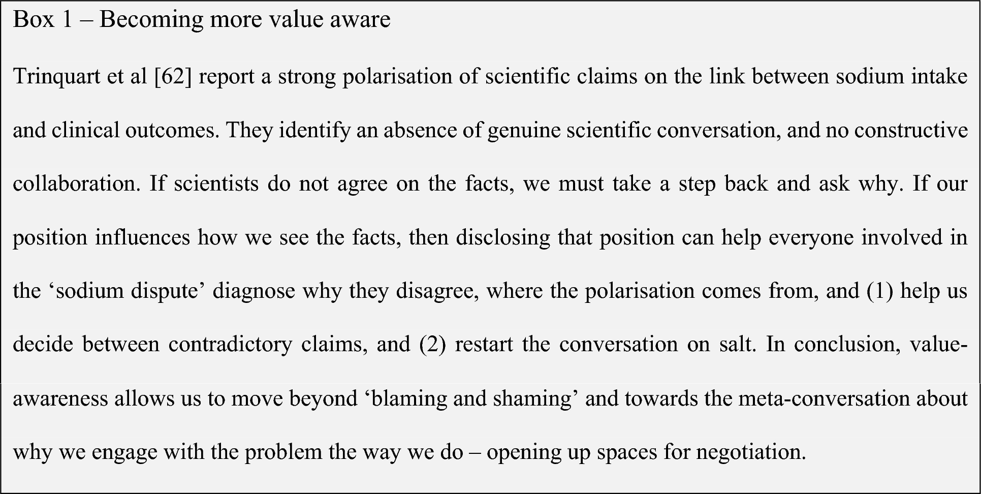Value-aware nutrition science: building credibility through reflexivity