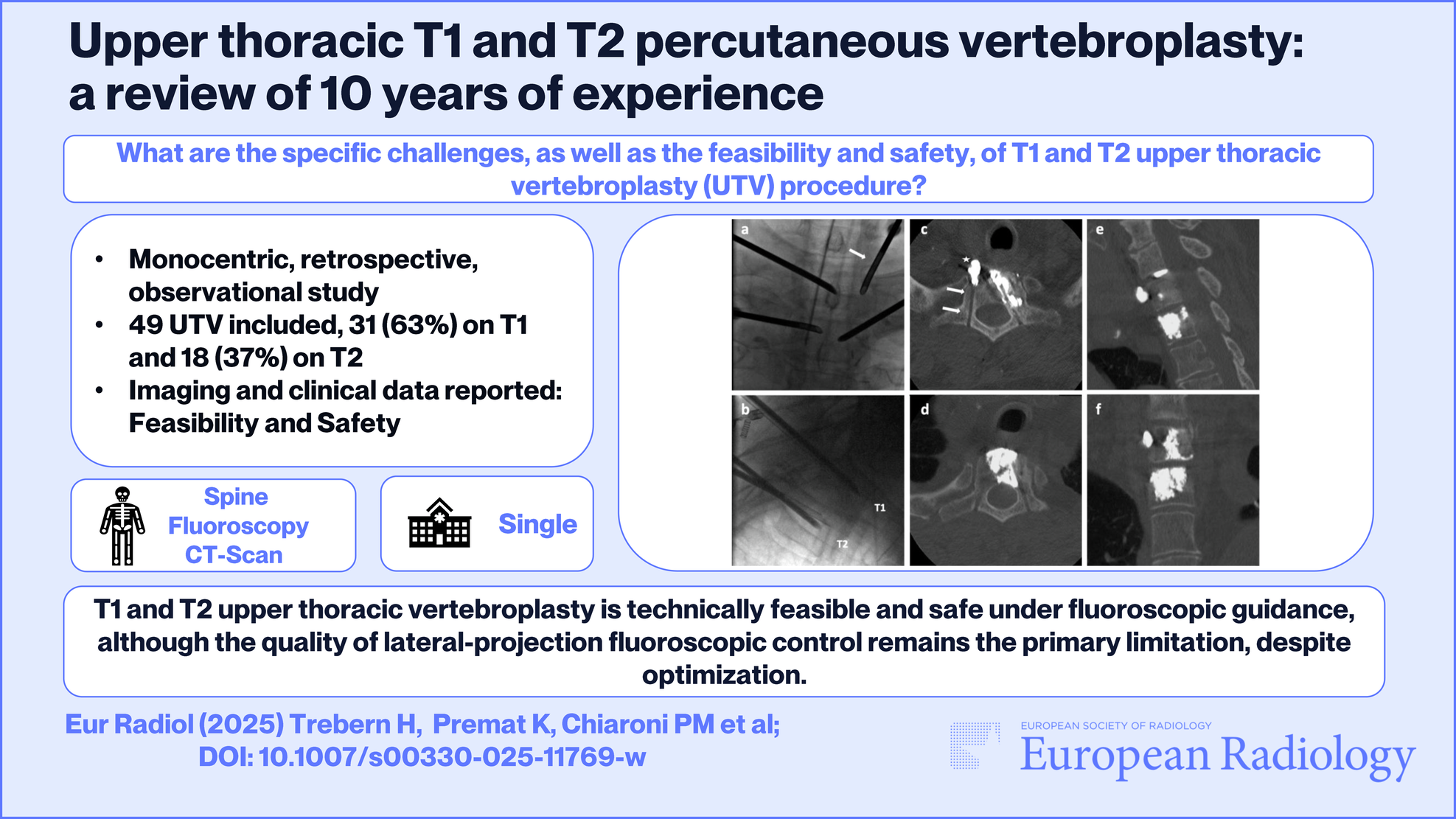 Upper thoracic T1 and T2 percutaneous vertebroplasty: a review of 10 years of experience