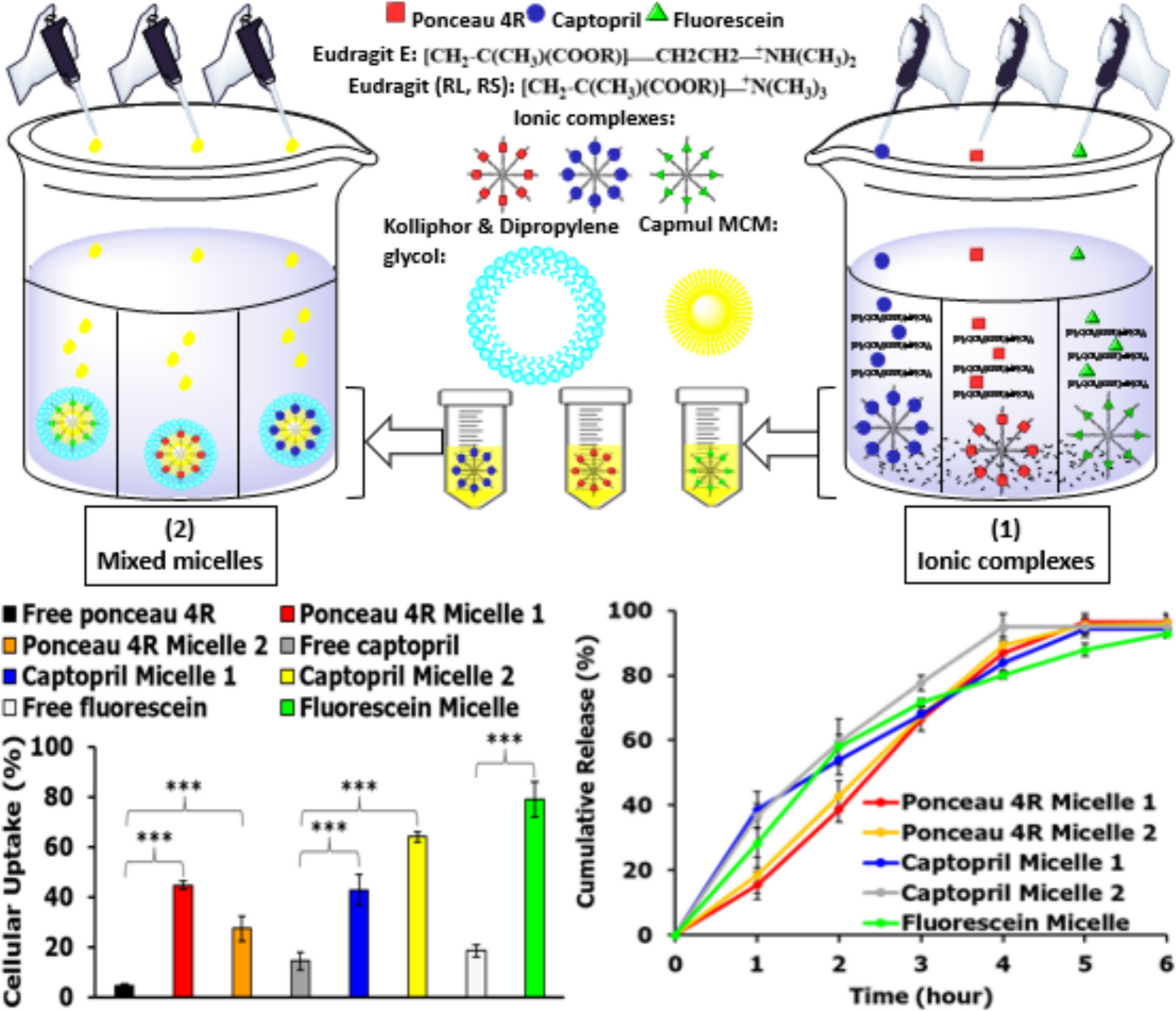 Formulation of Mixed Micelles of Various Model Drug Ionic Complexes in an Optimized Micellar Base Composed of Surfactants and Cosolvent Mixture: In Vitro Analysis of Drug Delivery Efficiency