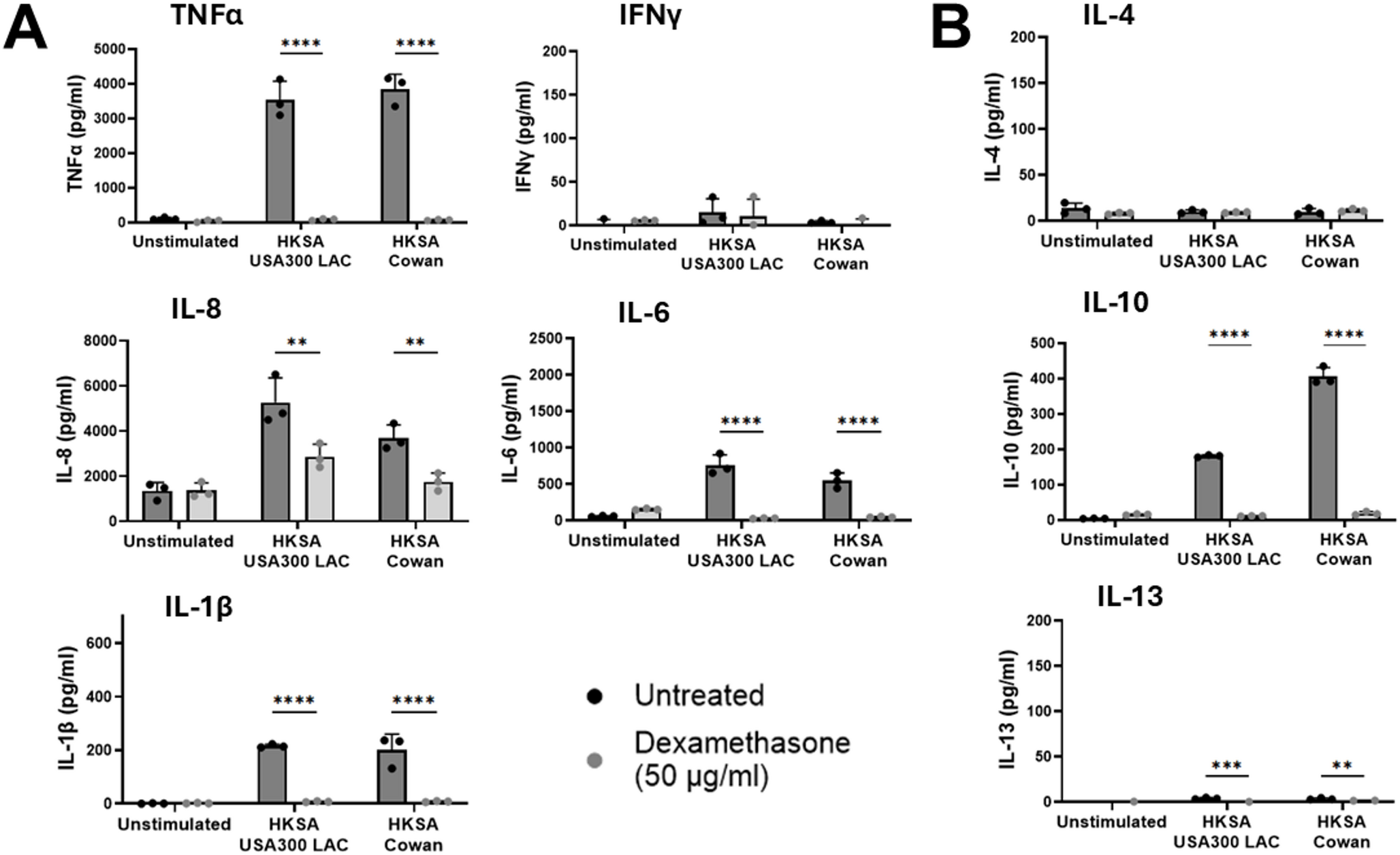 Cytokine-mediated inhibition of  adherence and invasion into nonphagocytic cells