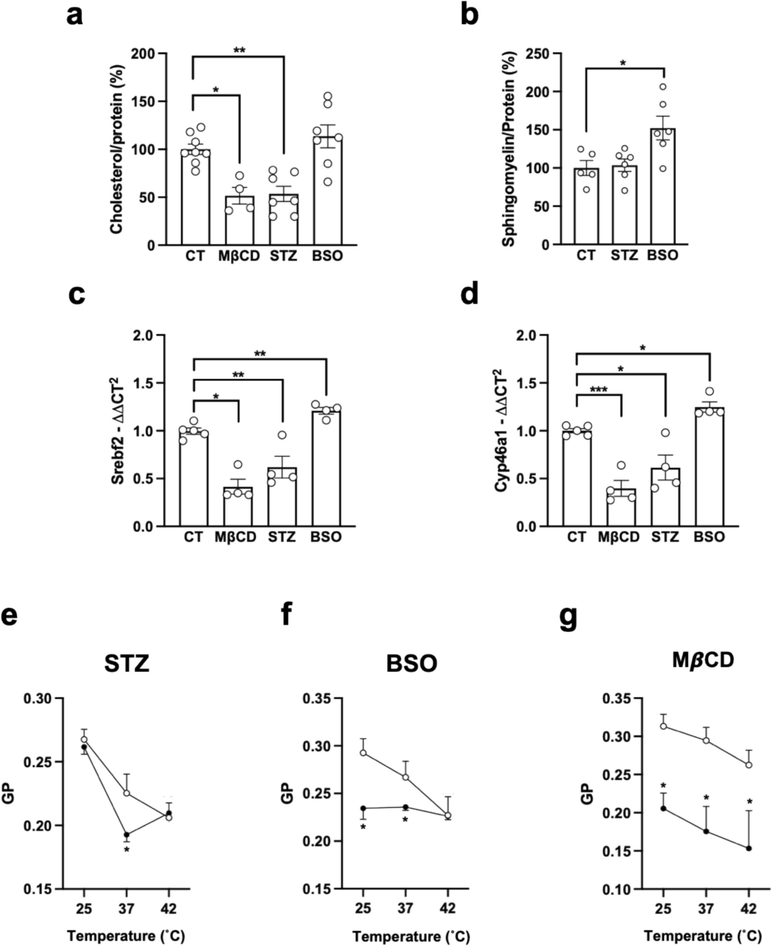 Streptozotocin and L-Buthionine-Sulfoximine Decrease Neuron Membrane Lipid Packing and Alter Insulin Signaling