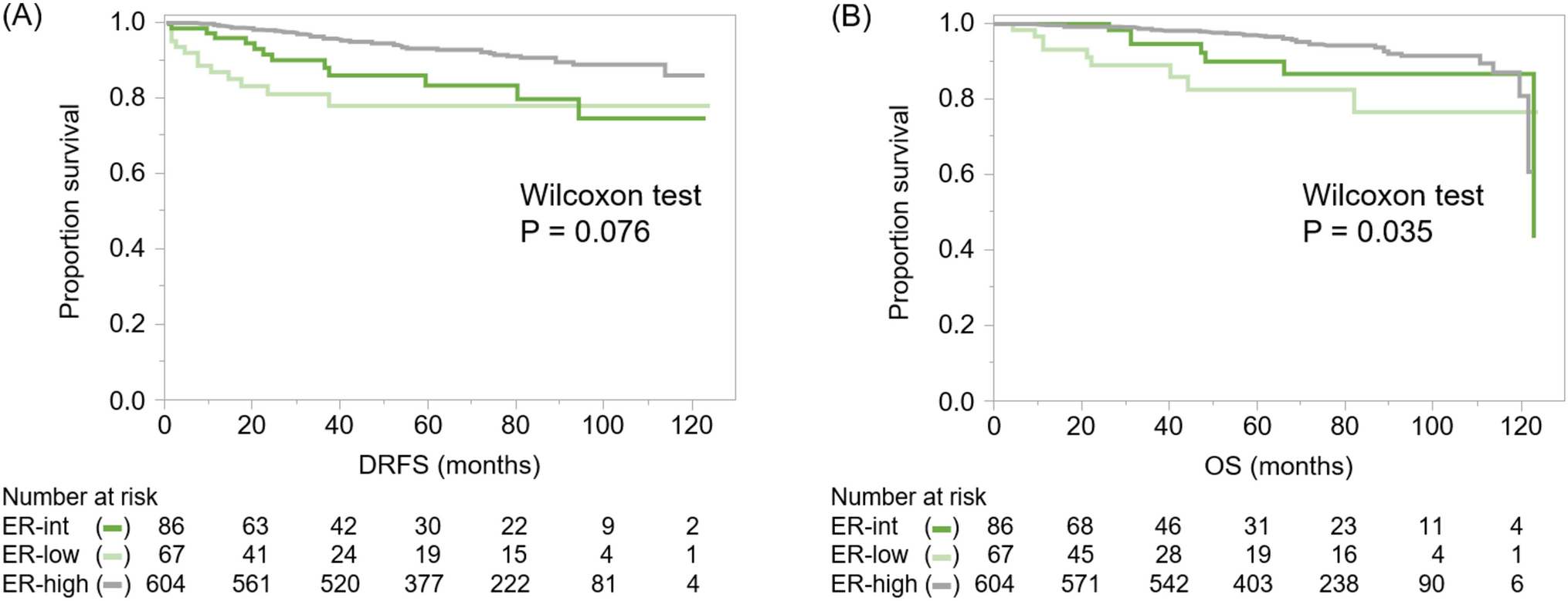 Breast tumors with intermediate ER expression differ biologically from ER-low tumors and exhibit a more favorable prognosis