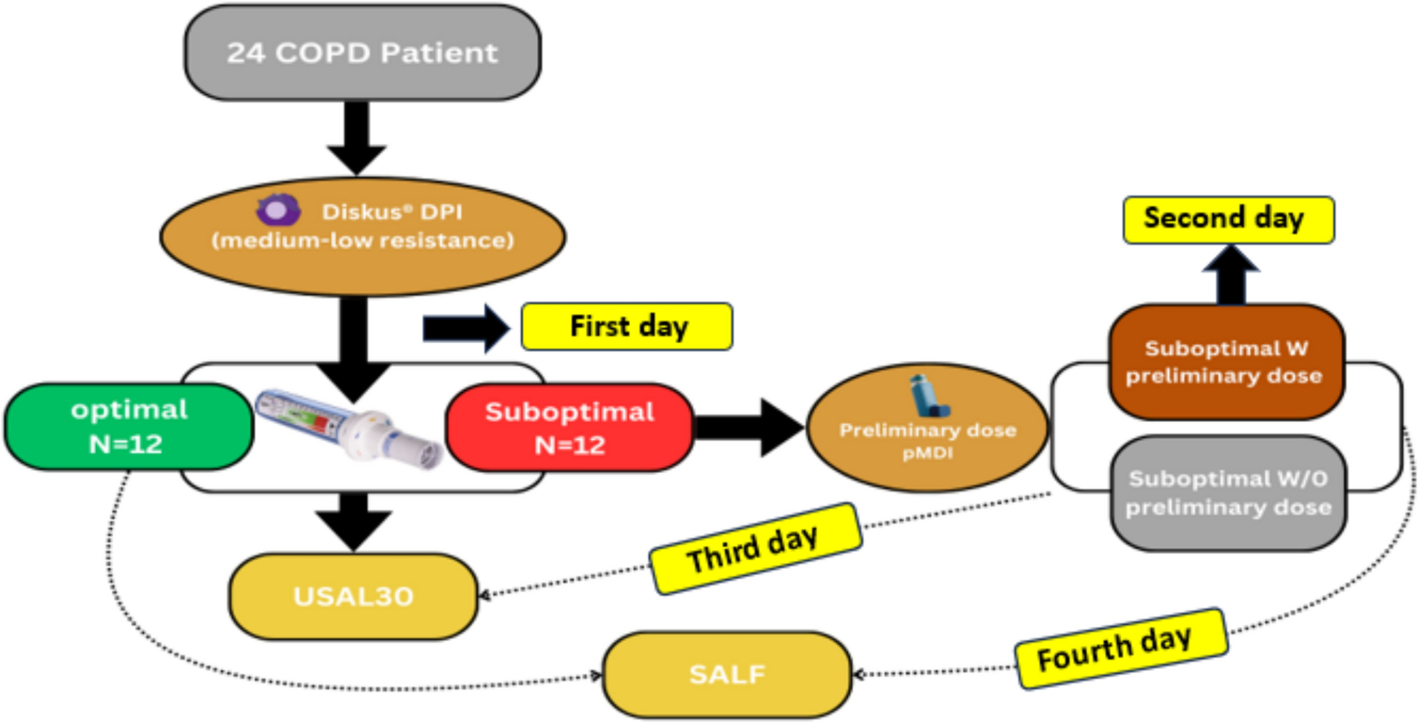 Evaluation of Preliminary Bronchodilation Effect on Aerosol Delivery from a Dry Powder Inhaler for Patients with Chronic Obstructive Pulmonary Disease with Suboptimal Peak Inspiratory Flow Rate