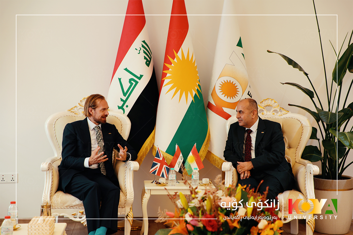 سەرۆکی زانکۆی کۆیە پێشوازی لە کۆنسۆڵی گشتیی بەریتانیا  لە هەرێمی کوردستان کرد