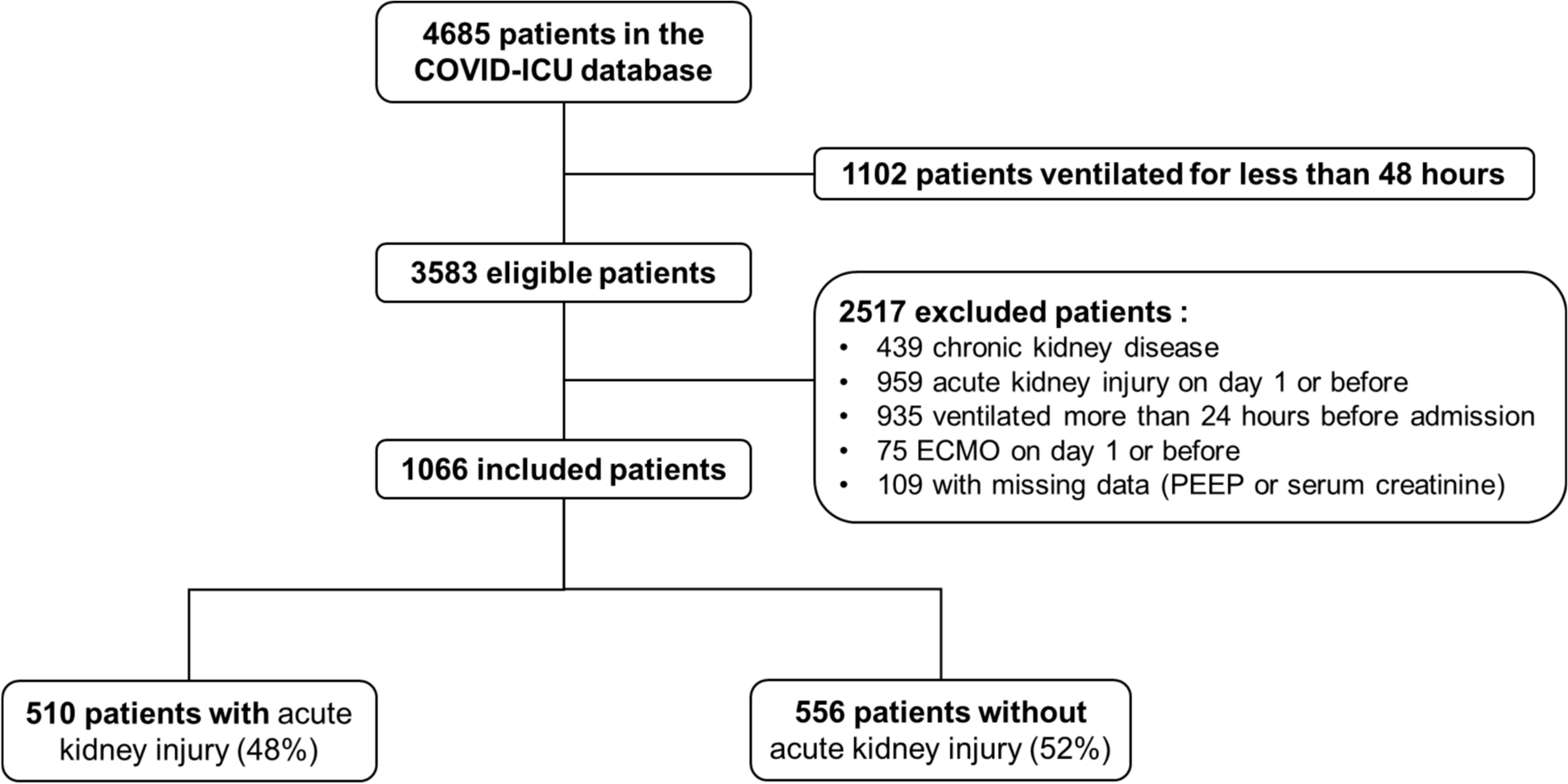 PEEP-AKI-COVID ICU: Effect of positive end-expiratory pressure on acute kidney injury development in patients with COVID-19-associated acute respiratory distress syndrome: an ancillary analysis of the COVID-ICU study