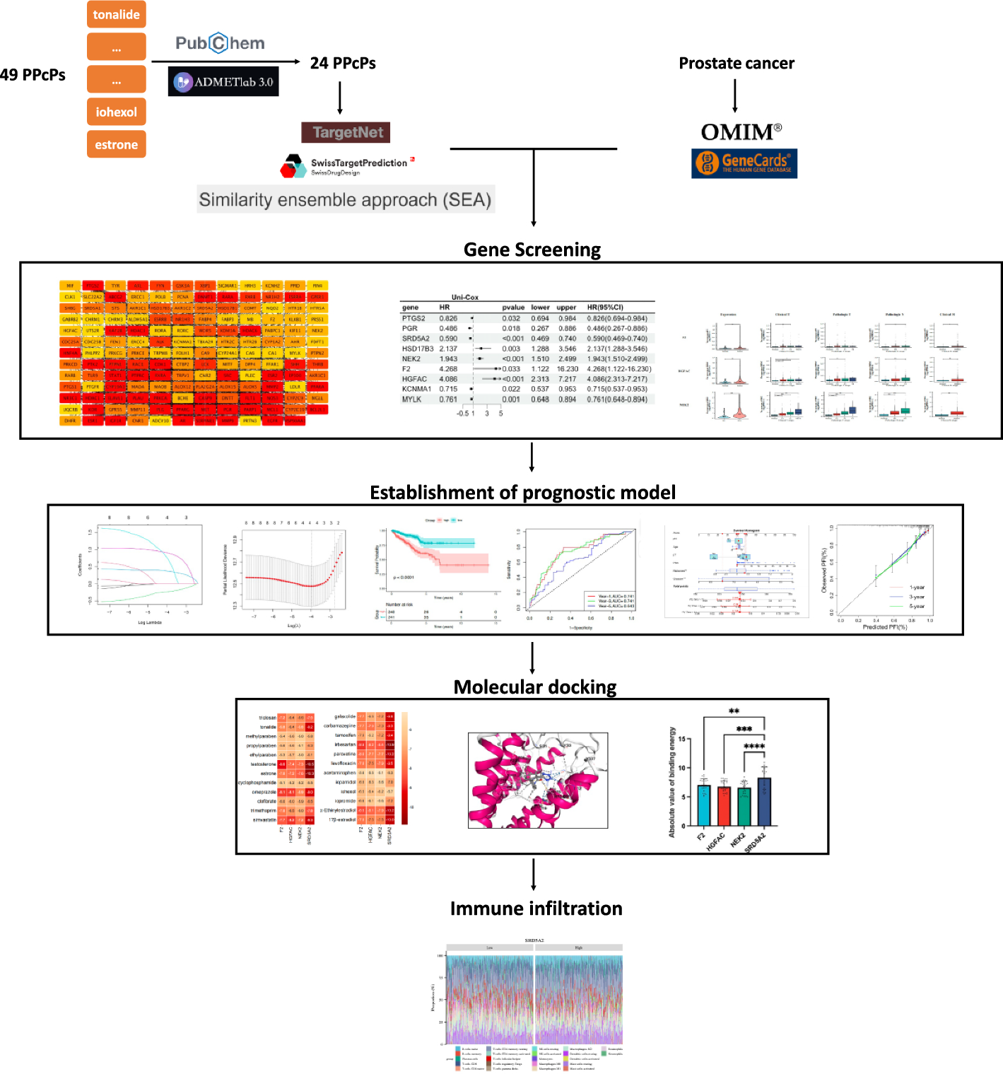 Integrative analysis reveals  as a central mediator in PPCPs induced modulation of the prostate cancer immune microenvironment