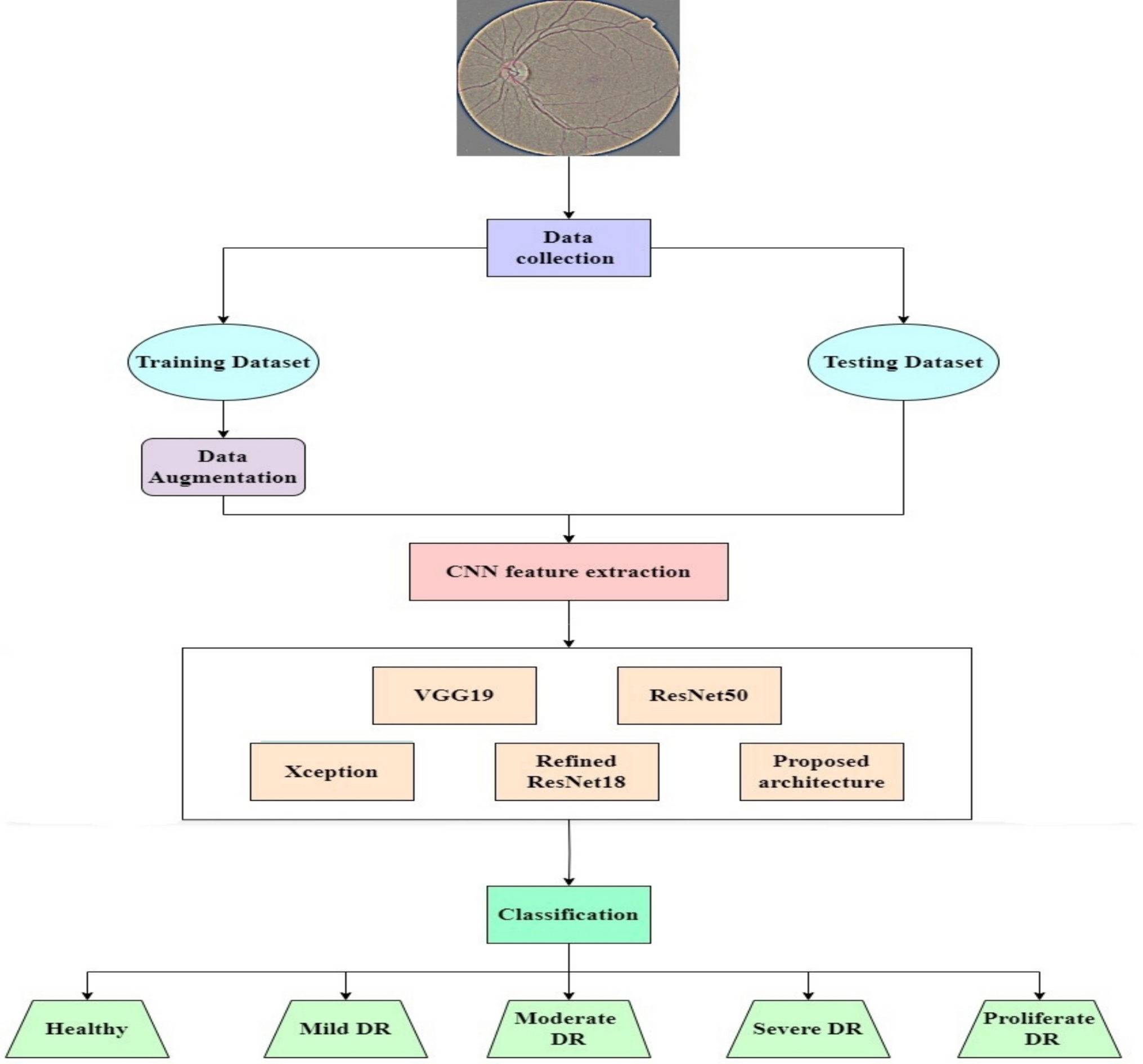 A novel deep learning architecture for the detection of diabetic retinopathy