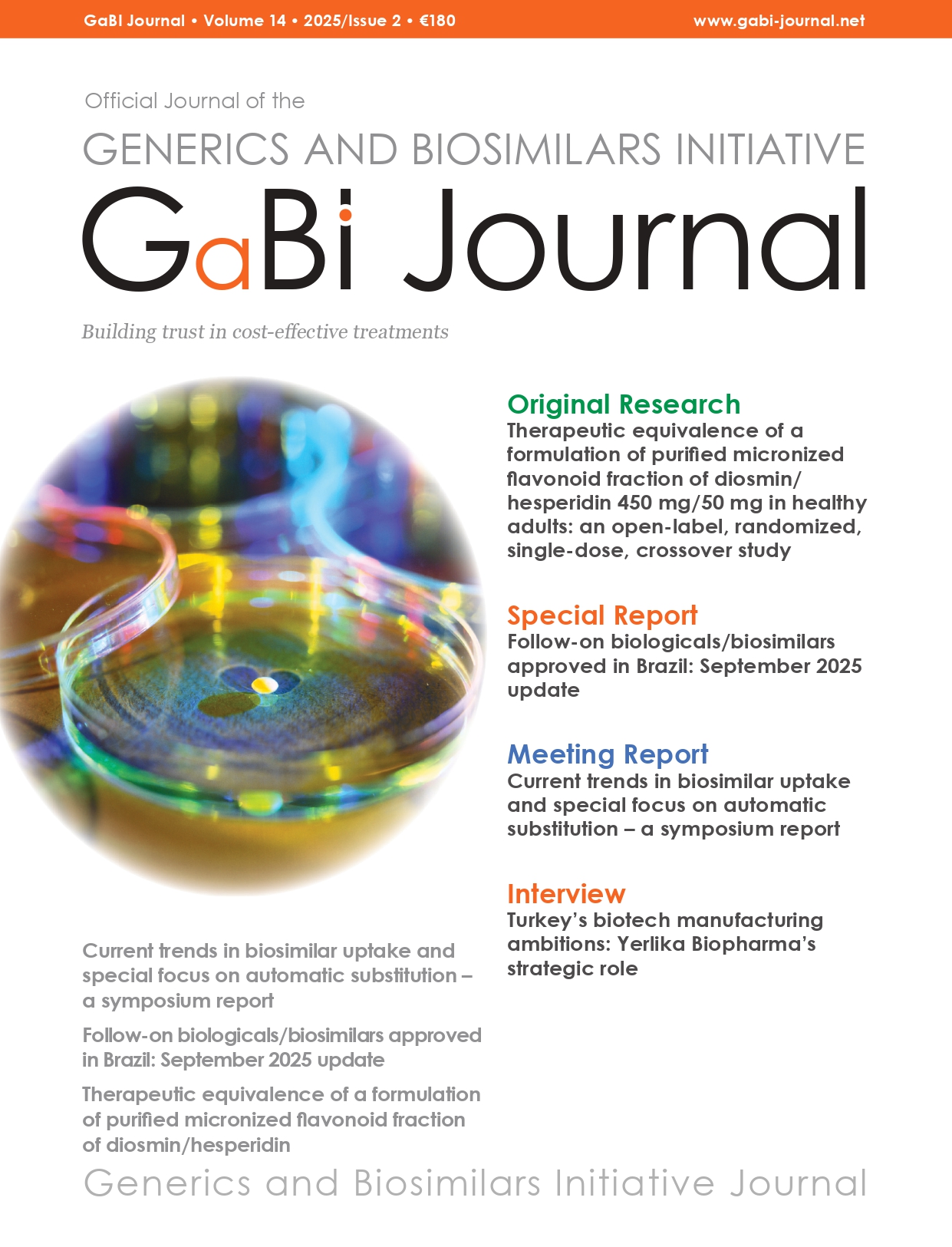 A spectrum of generics and biosimilars: research, reports, and interviews