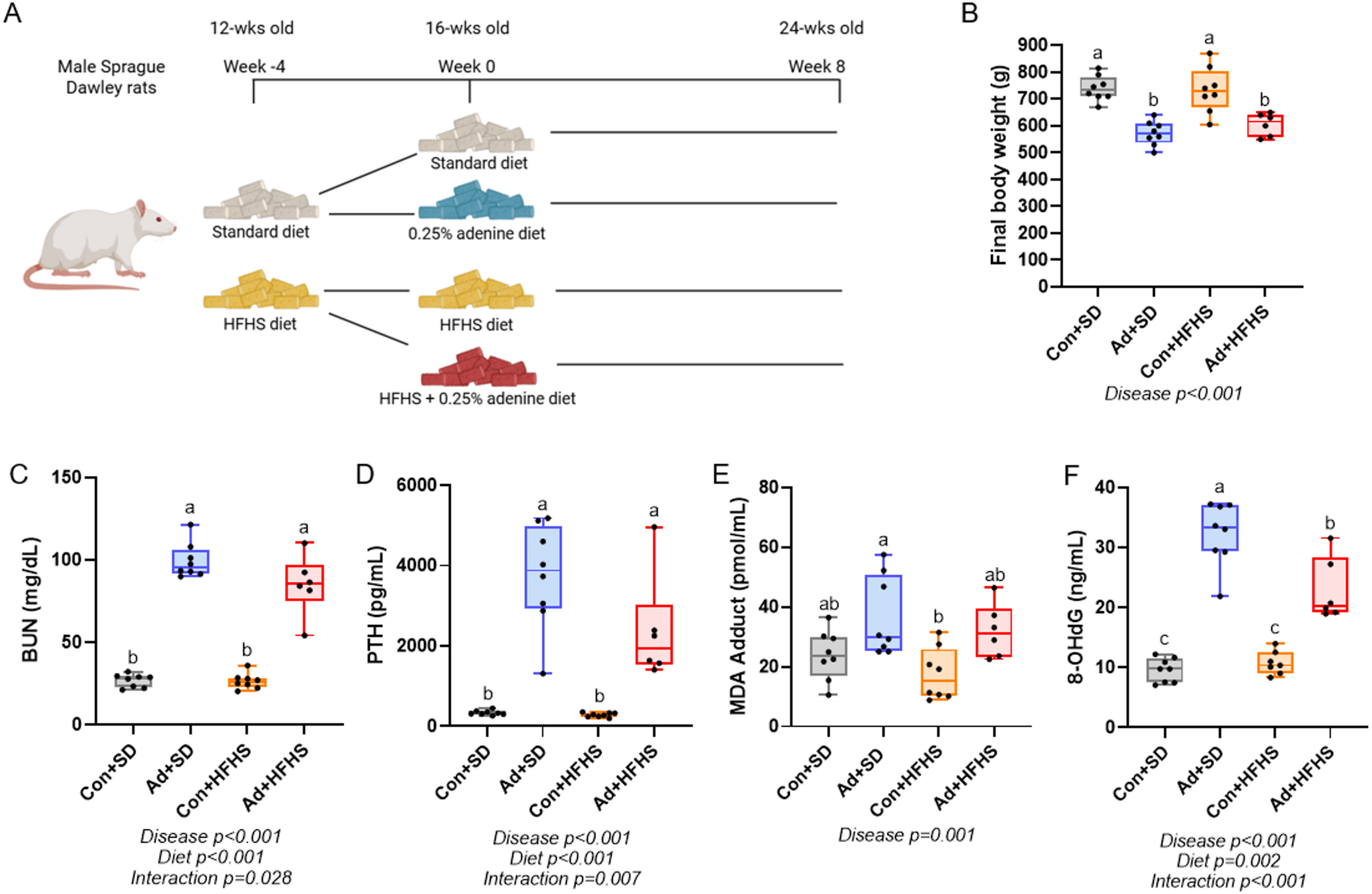 A High Fat/High Sucrose Diet Alters the Skeletal Response to Adenine-Induced Chronic Kidney Disease in Male Rats