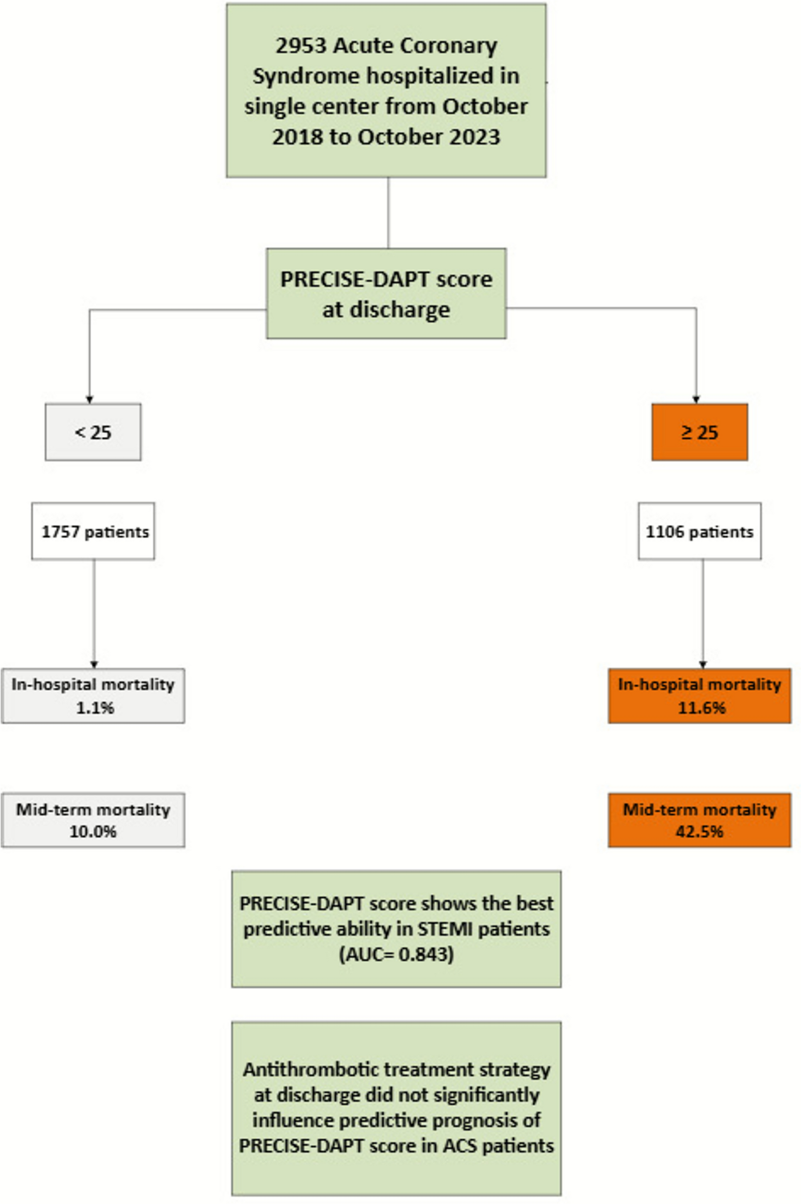Prognostic Role of the PRECISE-DAPT Score in Acute Coronary Syndrome and Different Antithrombotic Treatment Strategies