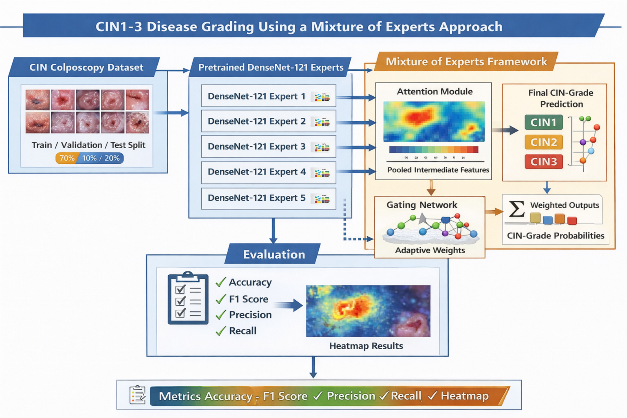 Cervical Intraepithelial Neoplasia (CIN1-3) Disease Grading Using a Mixture of Experts Approach
