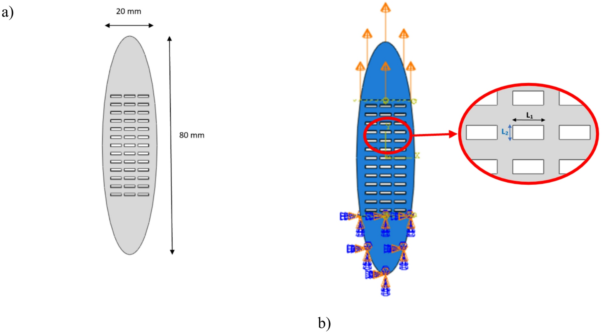 Numerical optimization for selecting the optimal geometrical configuration of polymeric skin mesh