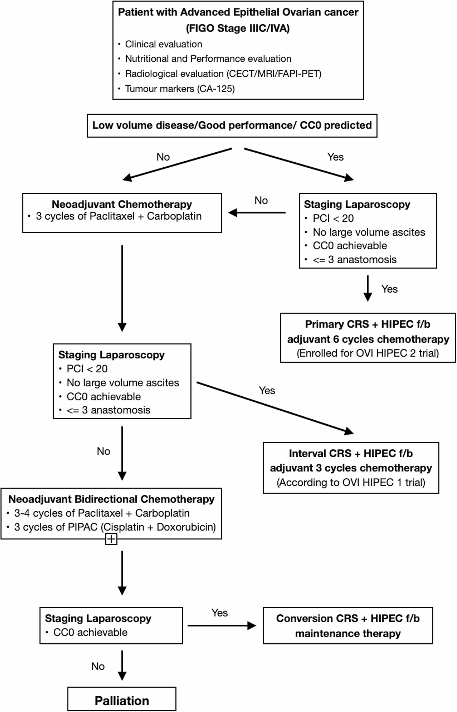 Neoadjuvant Bi-Directional Chemotherapy with PIPAC and Systemic Chemotherapy in Advanced Epithelial Ovarian Cancer: An Emerging Conversion Strategy for Initially Unresectable Peritoneal Disease