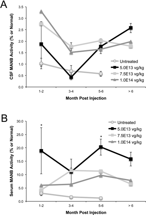 Clinical response to systemic AAV gene therapy in a large animal model of late-stage lysosomal storage disease