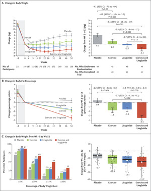 Healthy Weight Loss Maintenance with Exercise, Liraglutide, or Both Combined