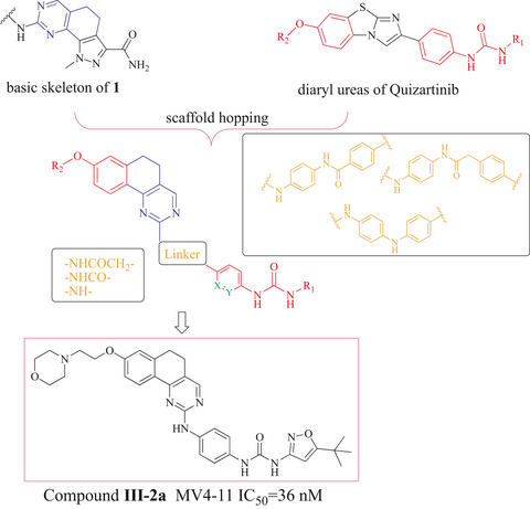 Synthesis and biological evaluation of novel 5,6‐dihydrobenzo[h]quinazoline derivatives as FLT3 inhibitors