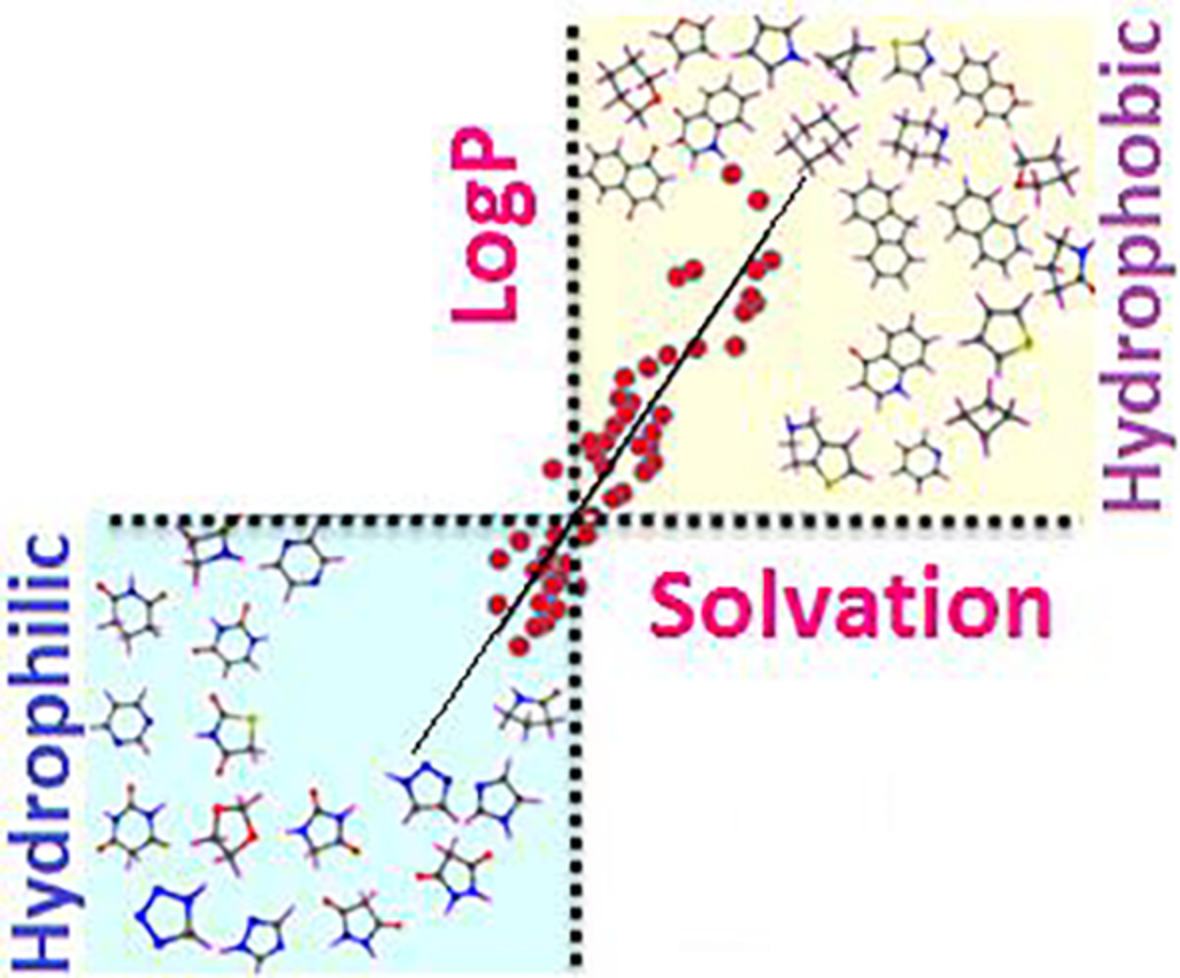 Hydration patterns of rings in drugs and relationship to lipophilicity: A DFT study
