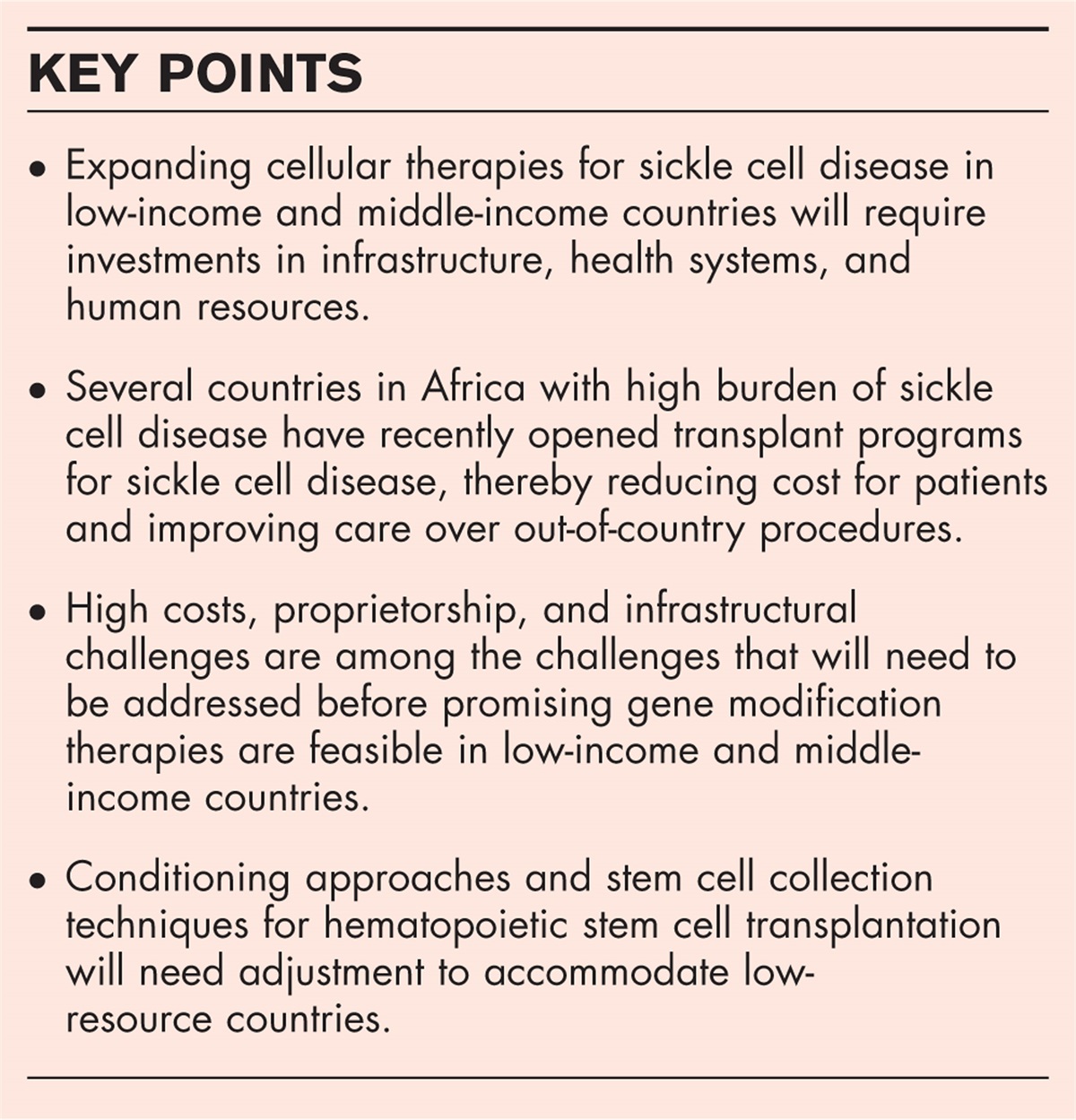 Global perspectives on cellular therapy for children with sickle cell disease
