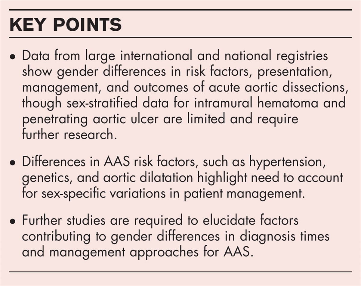 Gender differences in acute aortic syndromes