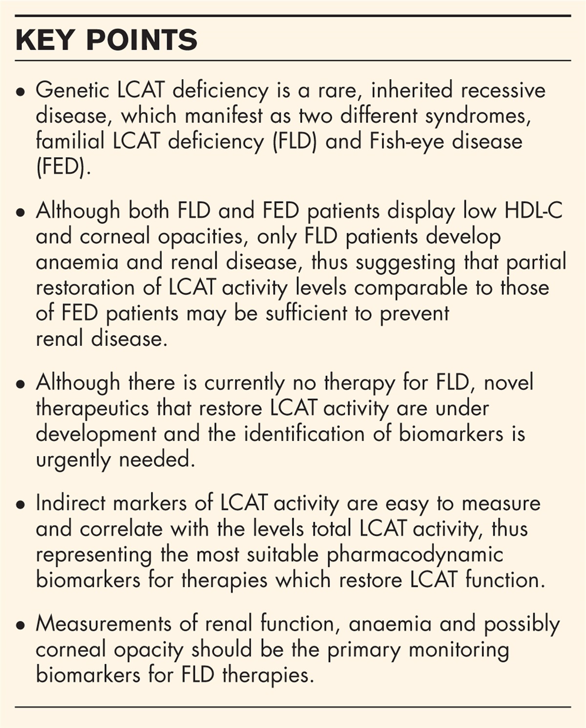 Novel therapeutic opportunities for familial lecithin:cholesterol acyltransferase deficiency: promises and challenges