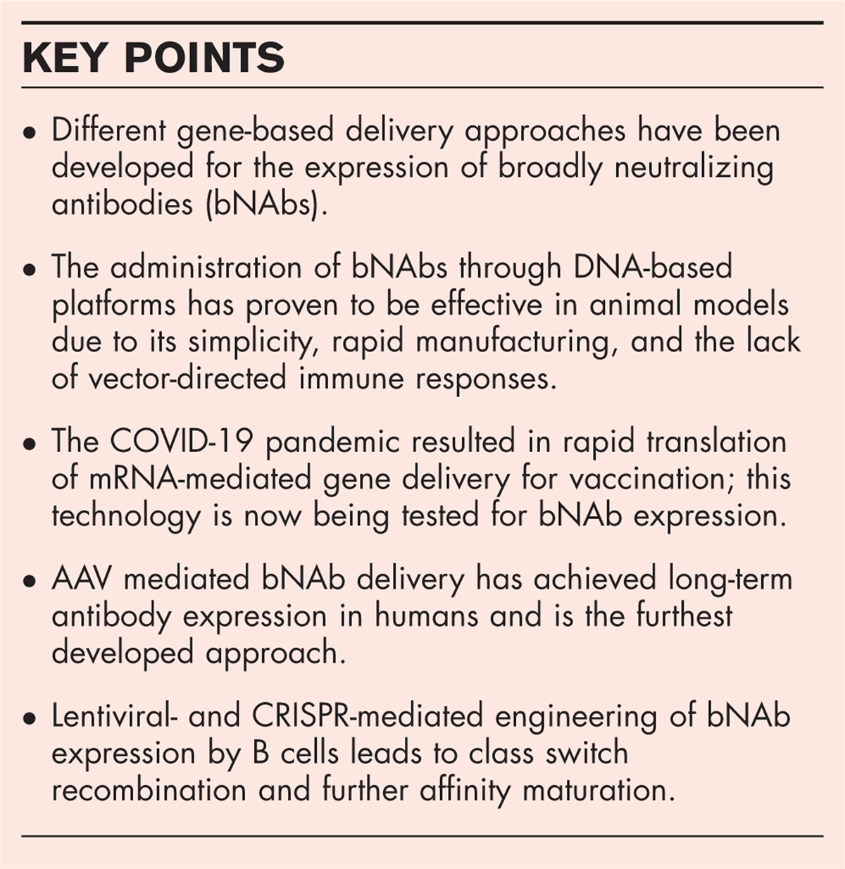 Delivery platforms for broadly neutralizing antibodies
