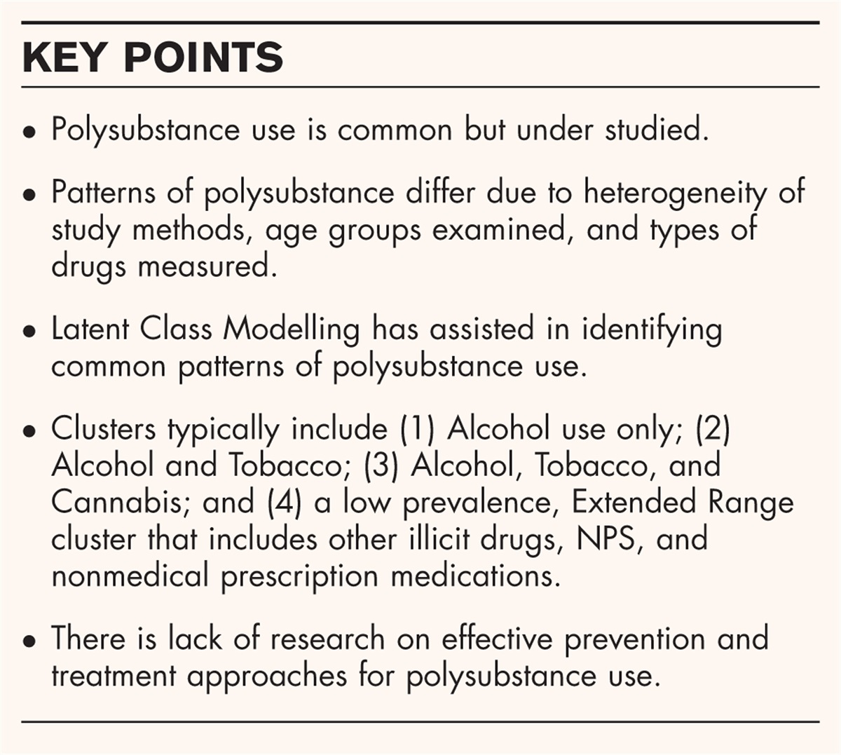 Seeking order in patterns of polysubstance use