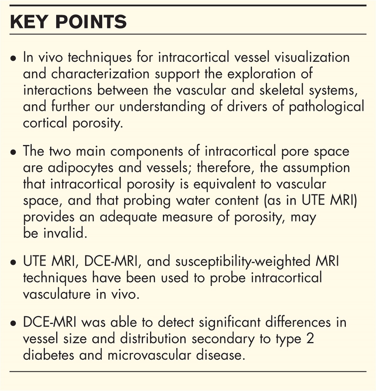 MR-based techniques for intracortical vessel visualization and characterization: understanding the impact of microvascular disease on skeletal health