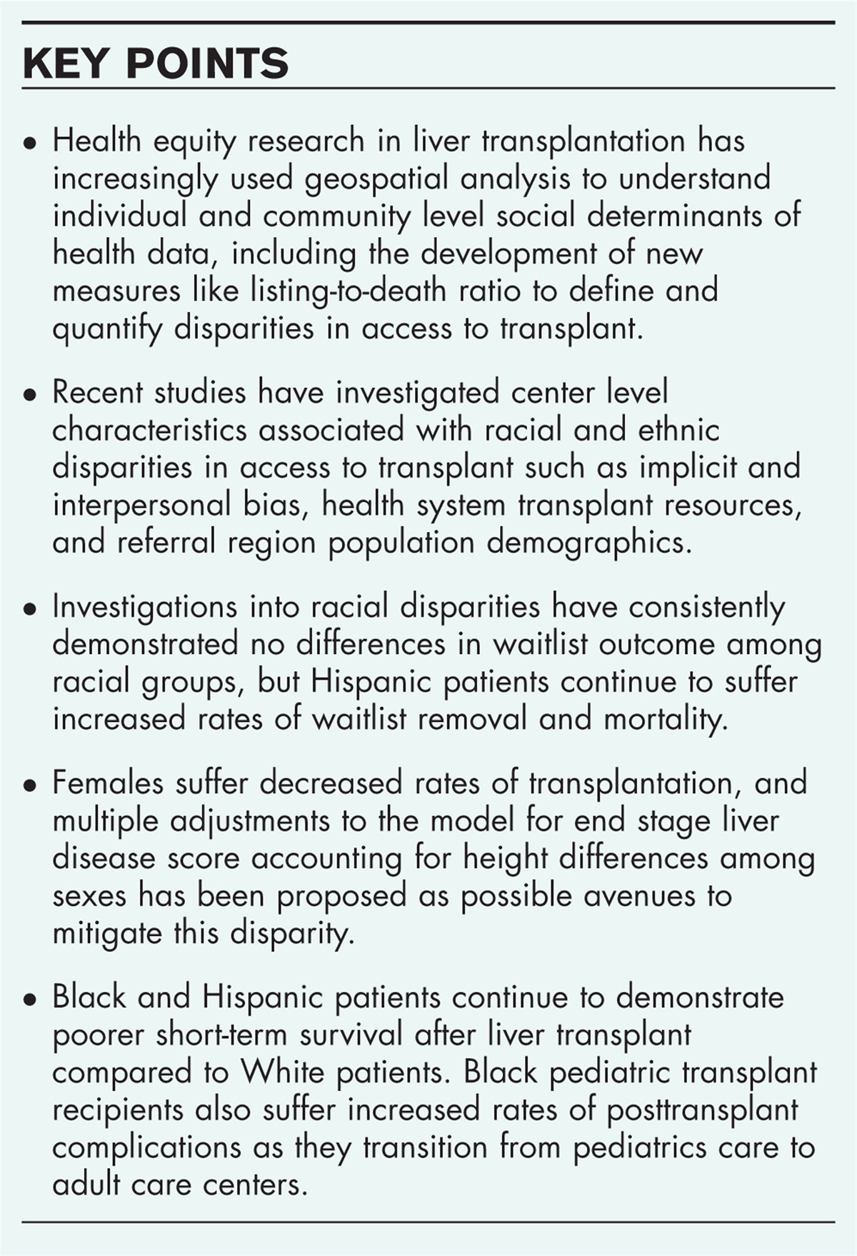 Equity in liver transplantation: are we any closer?
