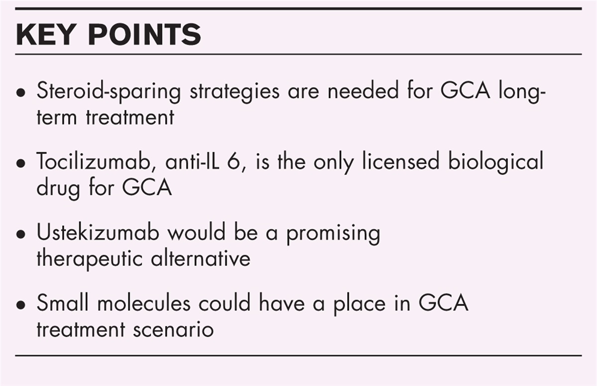 Giant cell arteritis and innovative treatments
