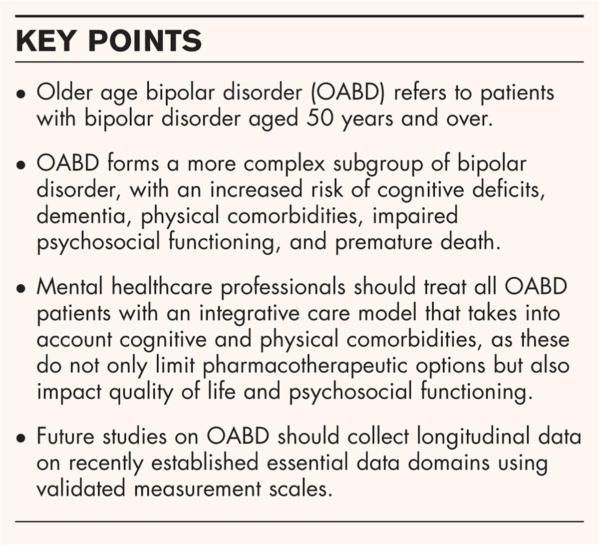 Older age bipolar disorder