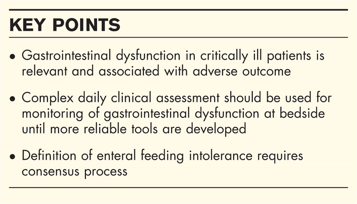 Gastrointestinal function in critically ill patients