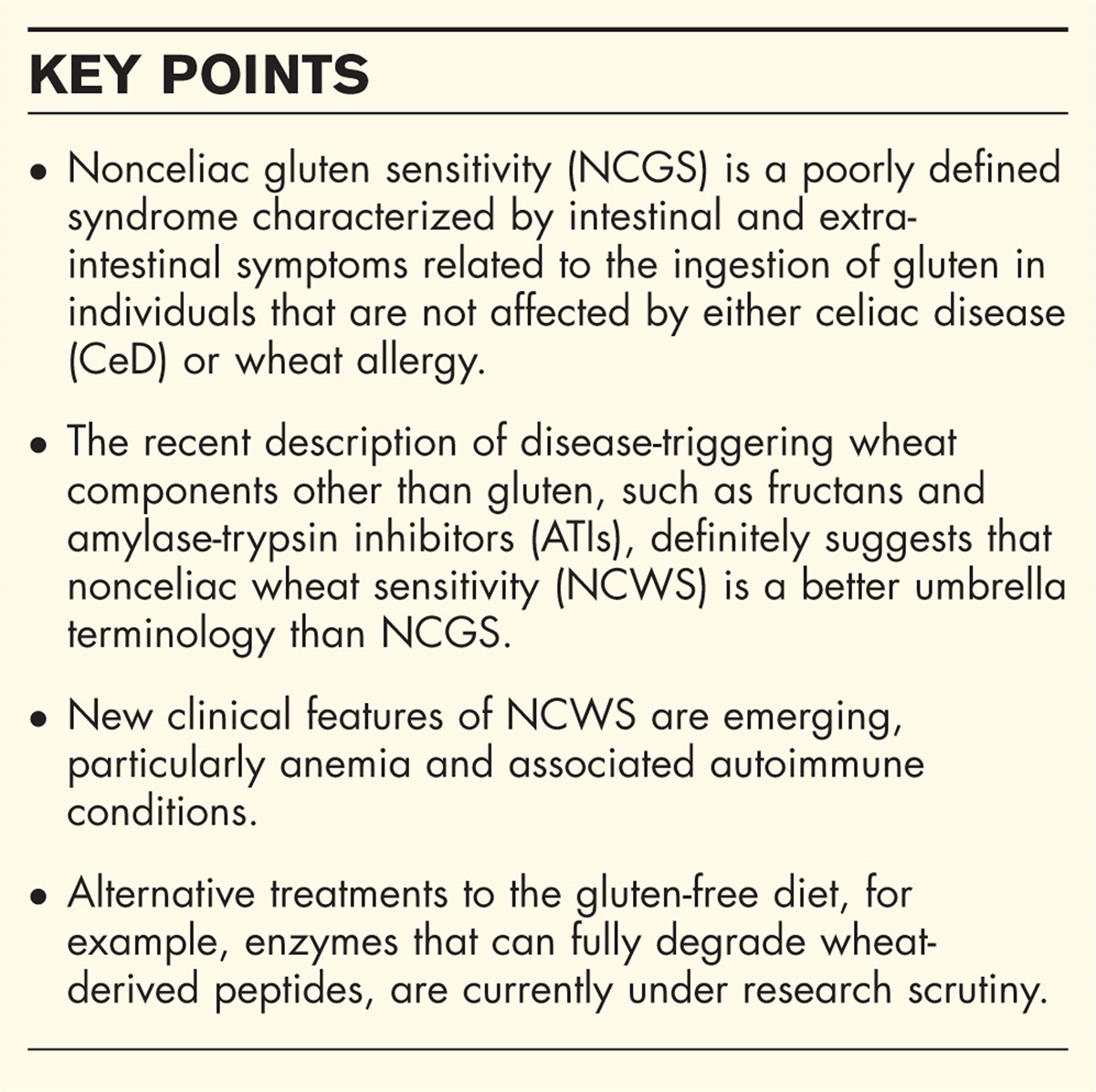 Nonceliac gluten sensitivity