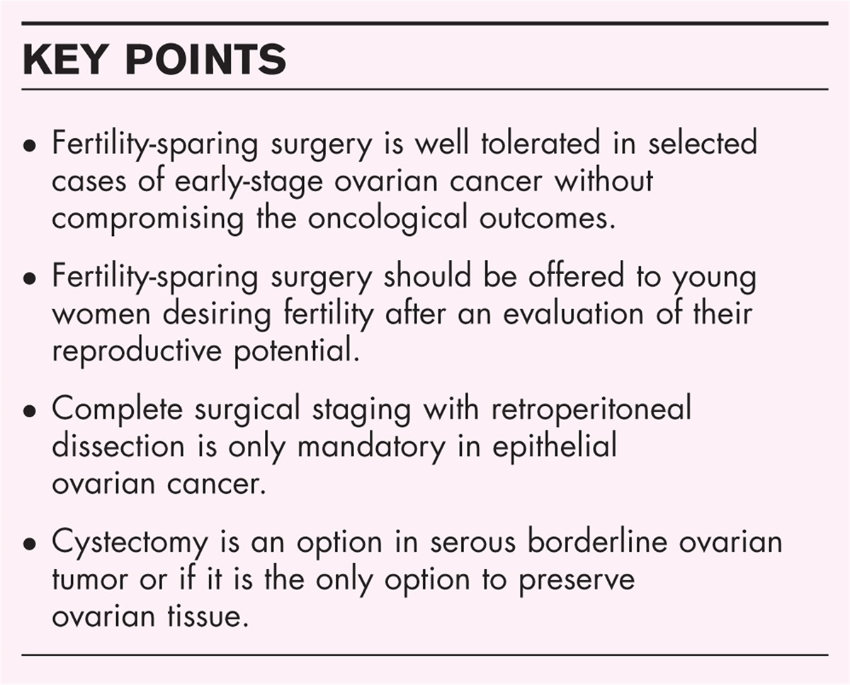 Current limits of conservative treatment in ovarian cancer