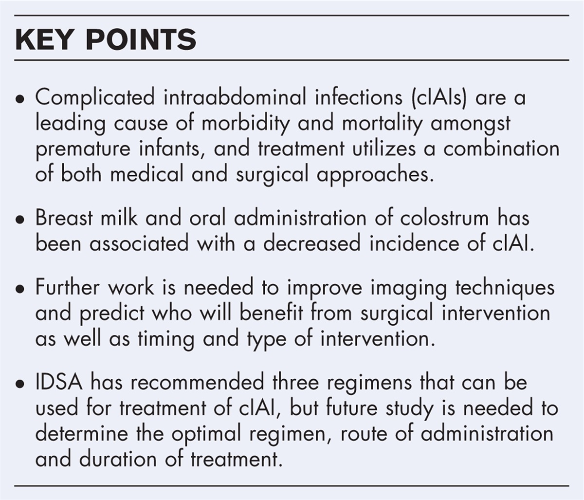Neonatal complicated intraabdominal infection